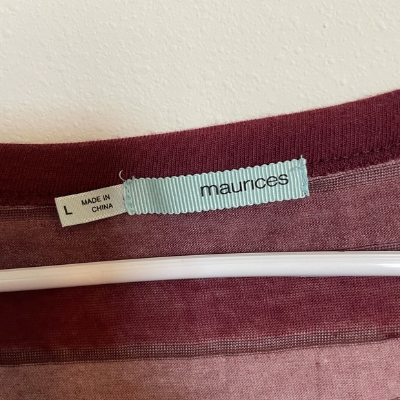 Maroon Striped Tee - Picture 2 of 3